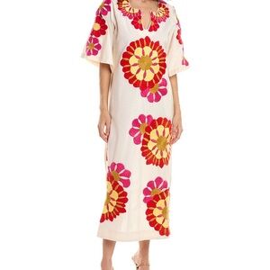 Frances Valentine Delightful Caftan Maxi Dress with Floral Design NWT XL
